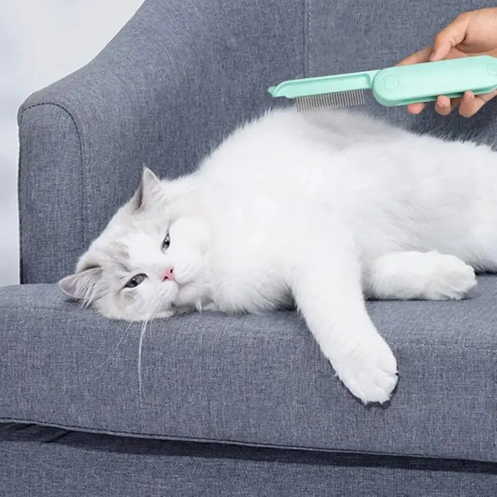 2 In1 Foldable Comfortable Safe Deshedding Pet Grooming Brush Tool for Long and Short Fur