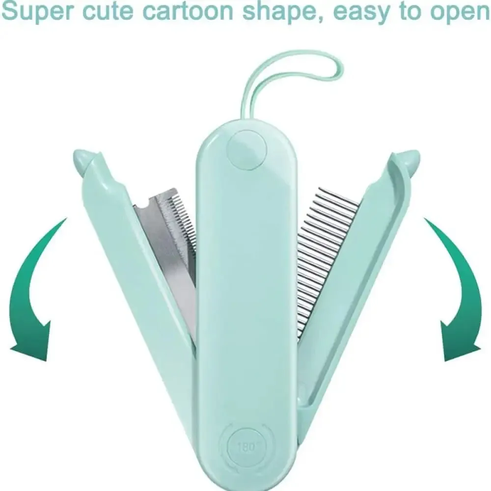 2 In1 Foldable Comfortable Safe Deshedding Pet Grooming Brush Tool for Long and Short Fur