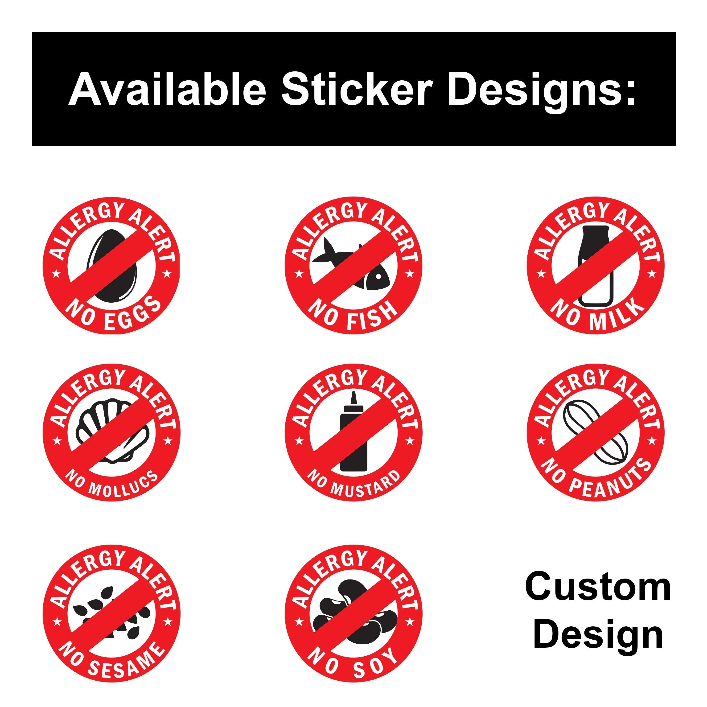 24x No Soy Allergy Alert Sticker - Food Allergies Awareness Safety Decals