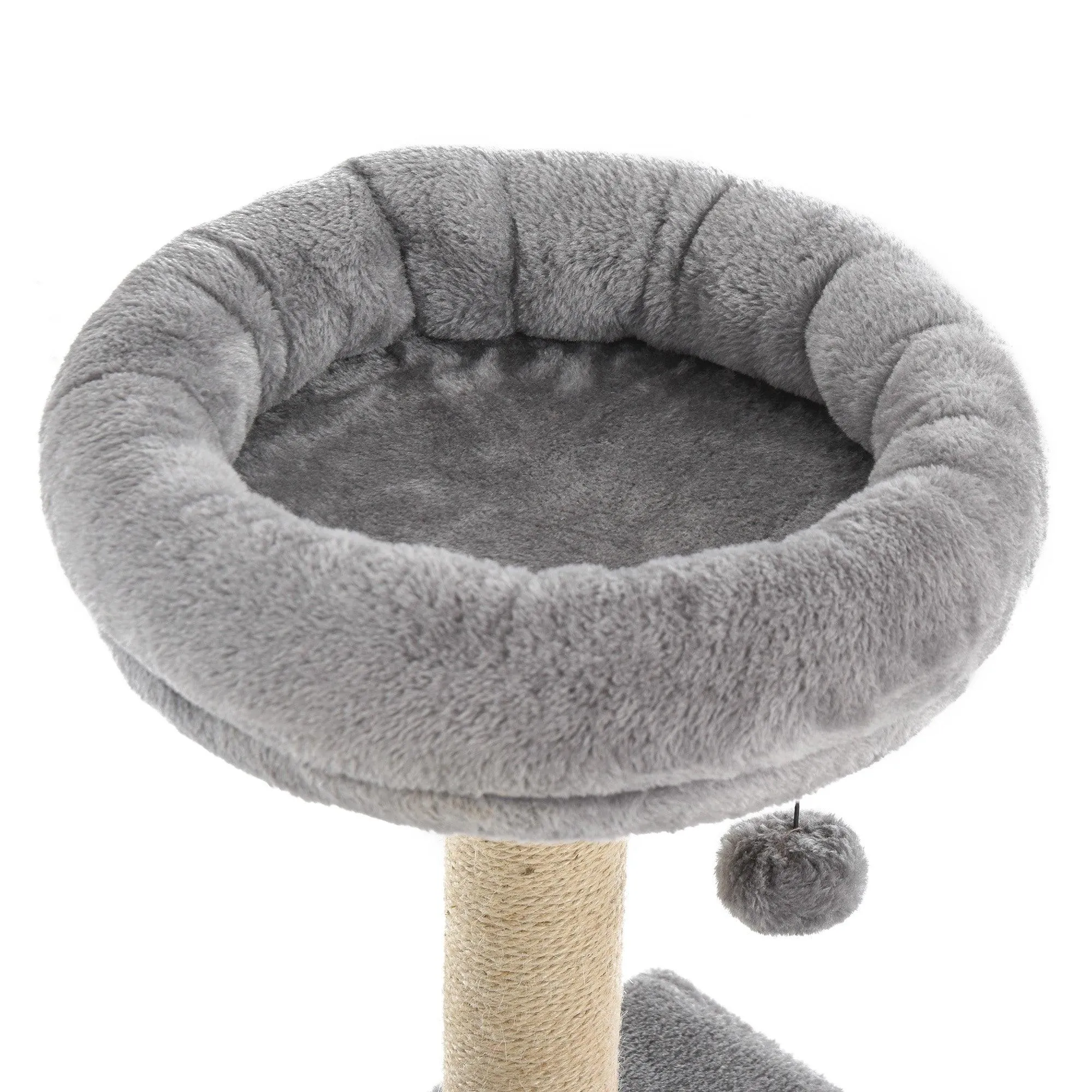 3-Tier Scratching Cat Tree, 96cm - Grey
