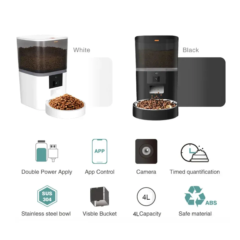 4L Smart Pet Feeder with Camera - Automatic Food Dispenser & APP Control