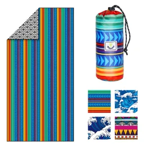 4Monster Sand-Free Beach Towel Multi-Color Stripe