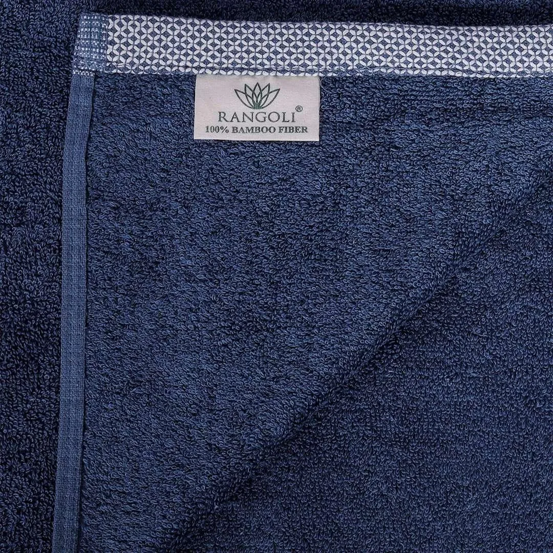 500 GSM Bamboo Hand Towel Set Of 2 - Blue | Ultra Soft & Highly Absorbent Towels