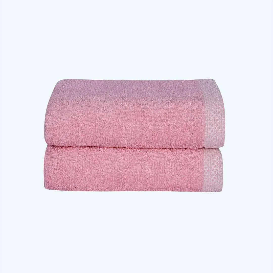 500 GSM Bamboo Hand Towel Set Of 2 - Peach | Ultra Soft & Highly Absorbent Towels