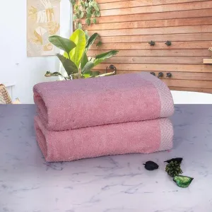 500 GSM Bamboo Hand Towel Set Of 2 - Peach | Ultra Soft & Highly Absorbent Towels