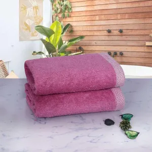 500 GSM Bamboo Hand Towel Set Of 2 - Purple | Ultra Soft & Highly Absorbent Towels