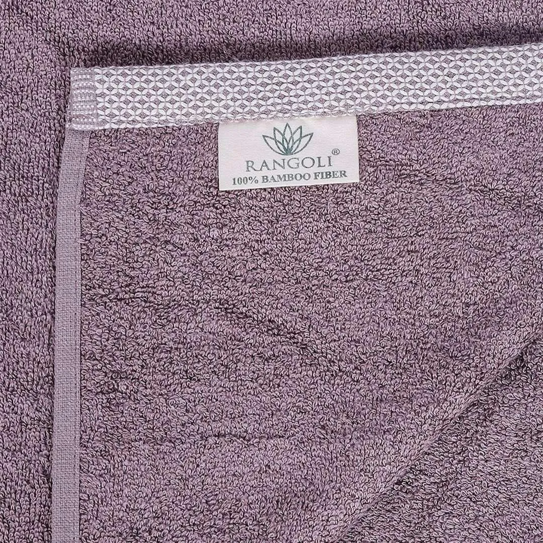 500 GSM Bamboo Hand Towels Set Of 4 - Peach & Ash Grey | Ultra Soft & Highly Absorbent Towels