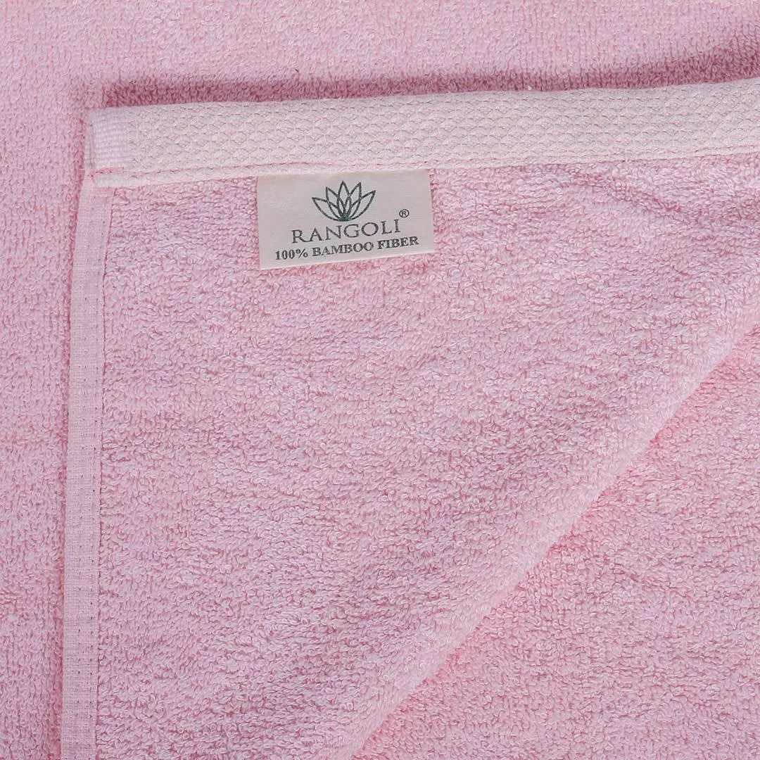 500 GSM Bamboo Towels Set Of 2 - Pink | Ultra Soft & Highly Absorbent Towels