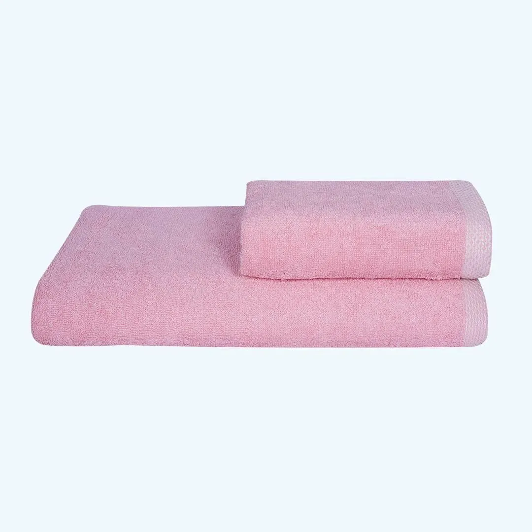 500 GSM Bamboo Towels Set Of 2 - Pink | Ultra Soft & Highly Absorbent Towels