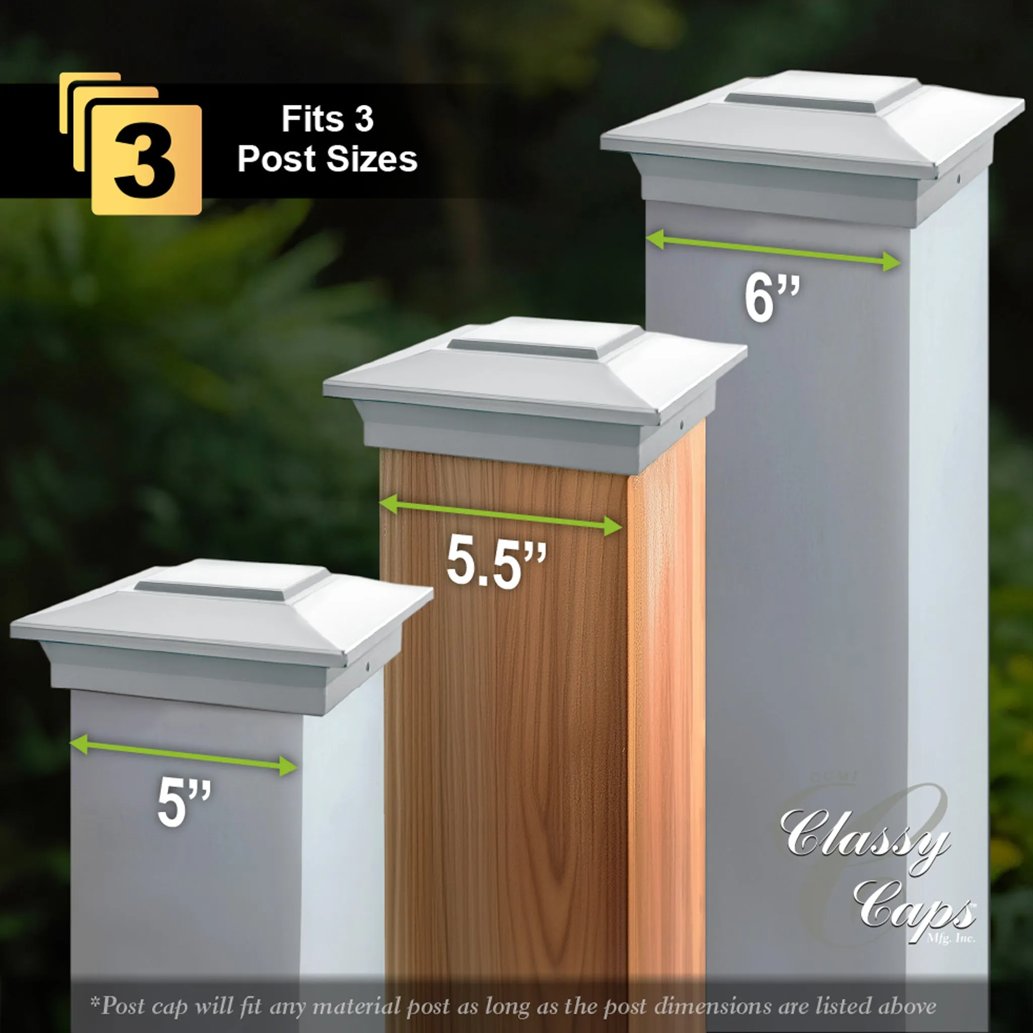 6x6 Aluminum Post Cap - White