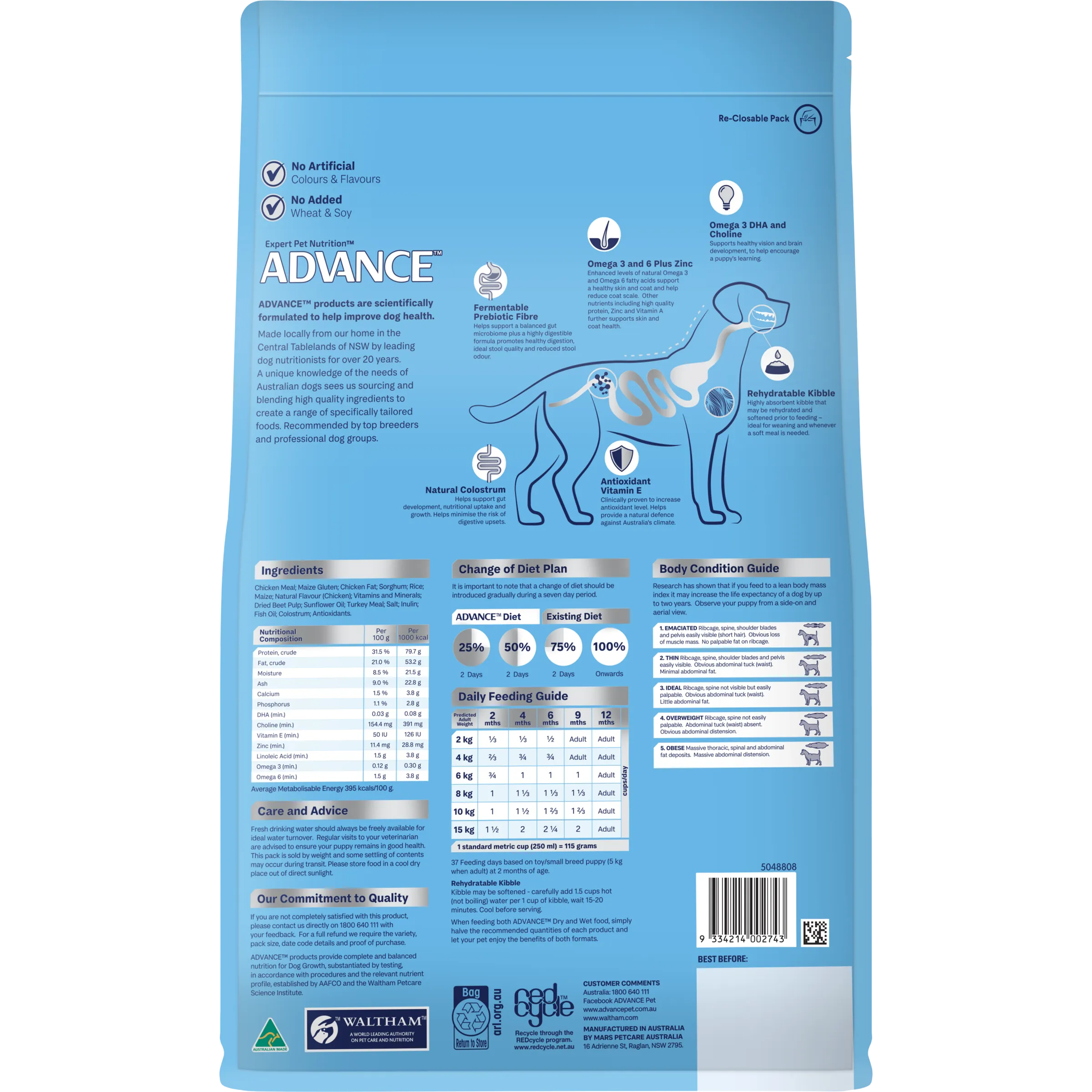 Advance Chicken and Rice Small Breed Puppy Rehydratable Dry Dog Food