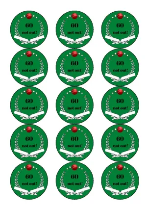 'Age' Not Out! Cricket Birthday - Cake and Cupcake Toppers
