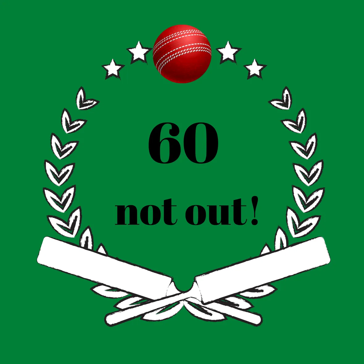 'Age' Not Out! Cricket Birthday - Cake and Cupcake Toppers