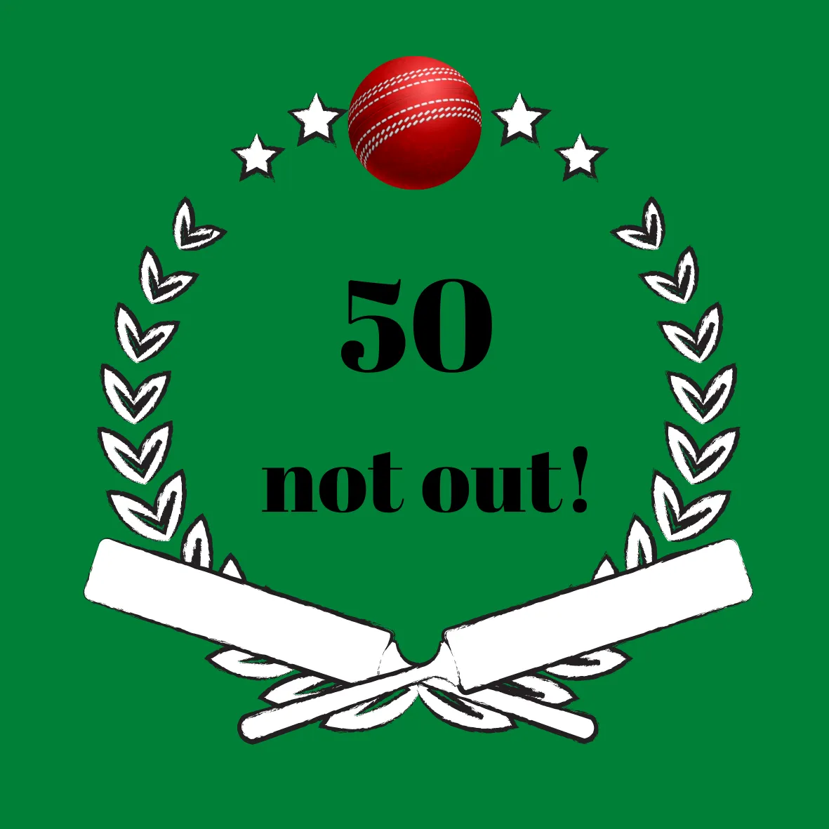 'Age' Not Out! Cricket Birthday - Cake and Cupcake Toppers