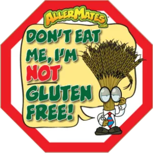 AllerMates Wheat/Gluten Alert Labels for Food Packages 24 Pack