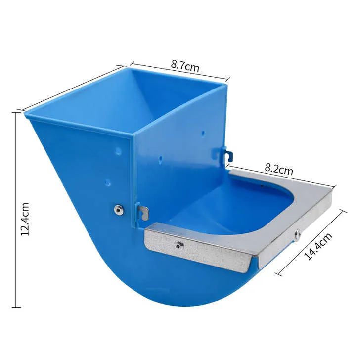 Automatic Plastic Steel Hanging Rabbit Cage Bowl Food. وعاء تغذية طعام أوتوماتيكي من البلاستيك والفولاذ لقفص الأرانب