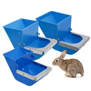 Automatic Plastic Steel Hanging Rabbit Cage Bowl Food. وعاء تغذية طعام أوتوماتيكي من البلاستيك والفولاذ لقفص الأرانب
