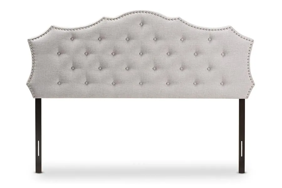 Baxton Studio Aurora Modern and Contemporary Greyish Beige Fabric Queen Size Headboard