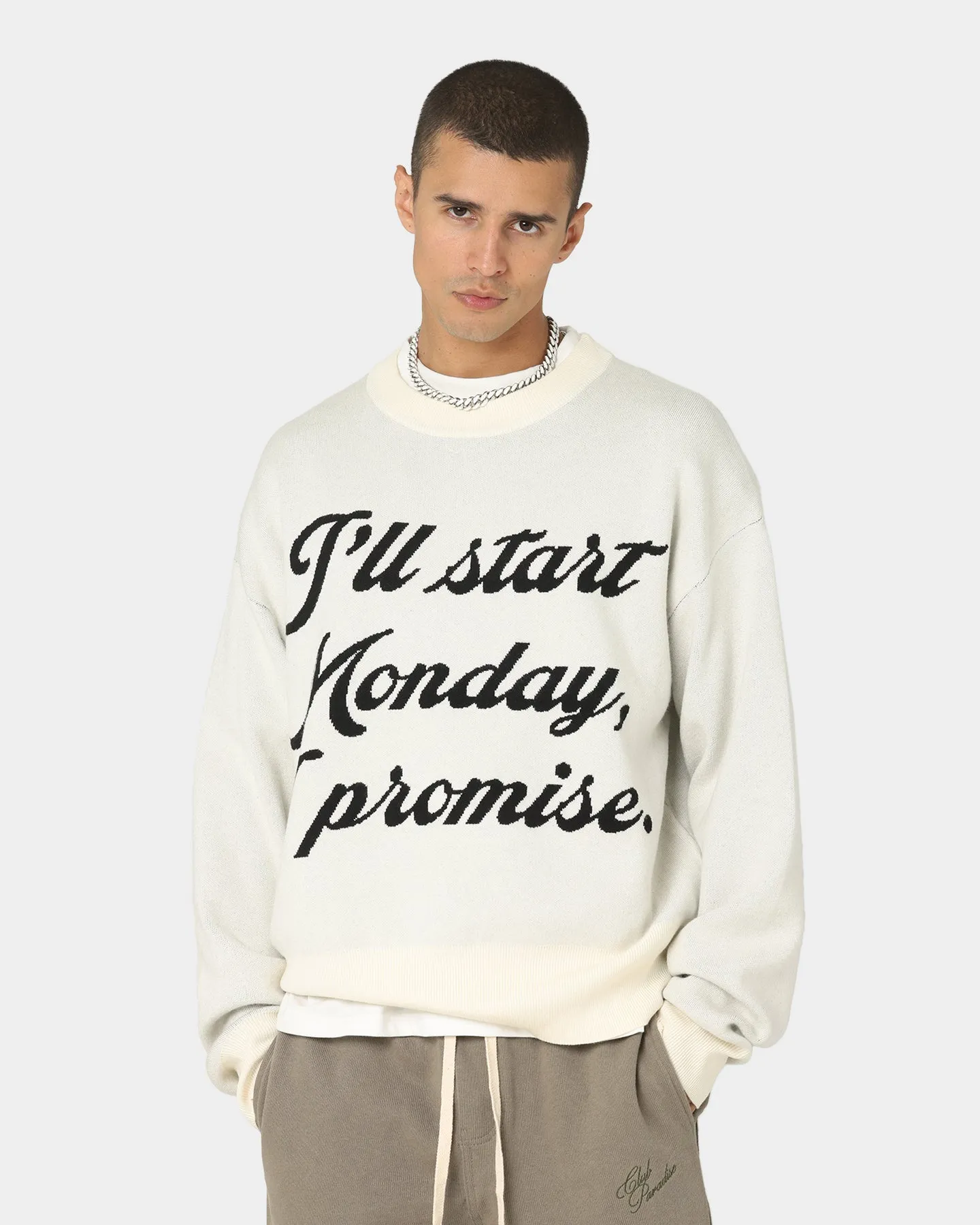 Diet Starts Monday Promise Sweater Antique