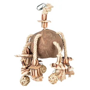 DUVO PLUS Coconut Jungle hanger with wooden blocks & willow balls 35x20x15cm brown