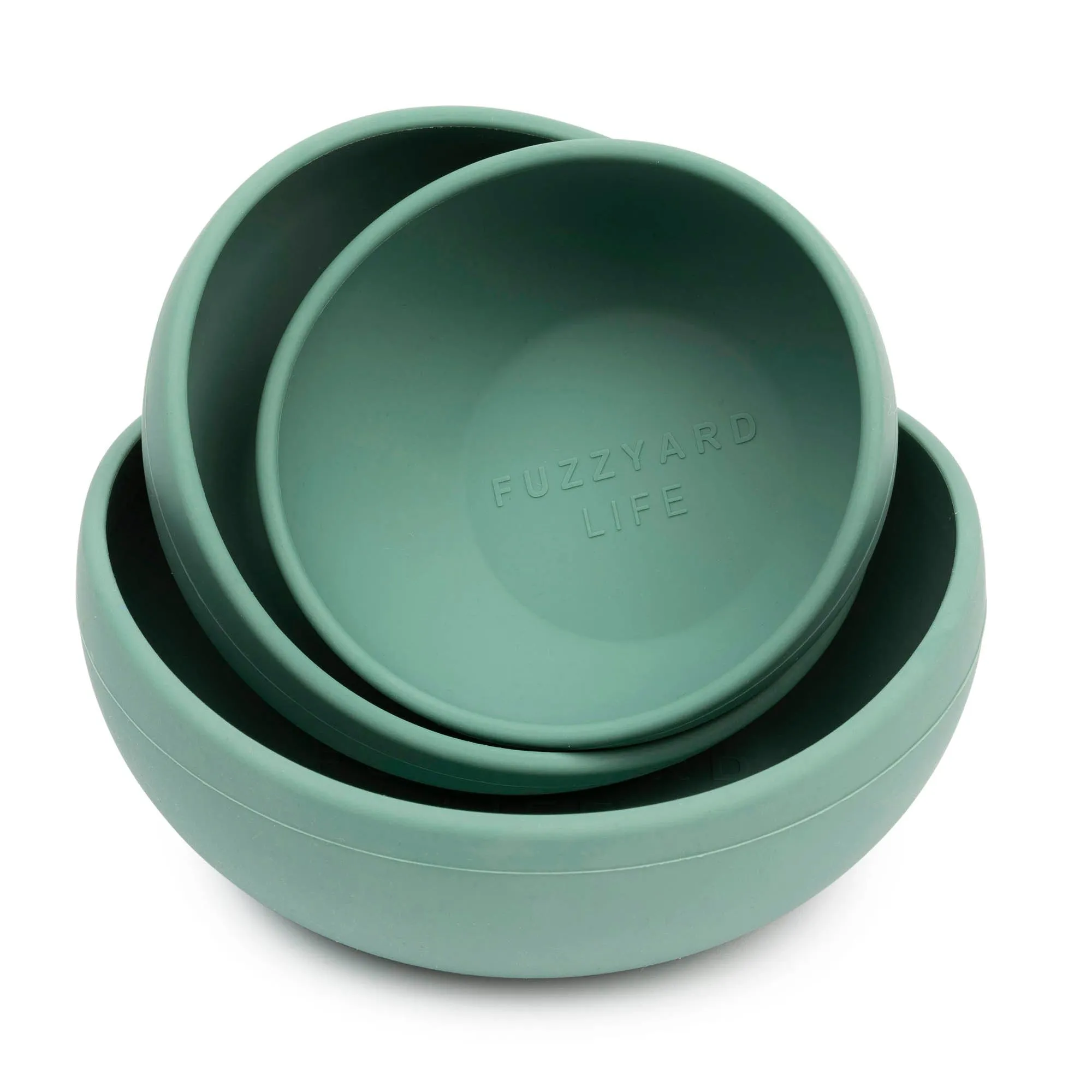 FuzzYard Life Silicone Dog Bowl Myrtle Green Medium^^^