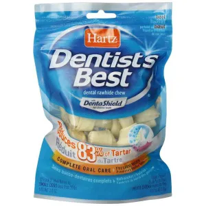 HARTZ - Dentist's Best with DentaShield Rawhide Chews for Dogs - 10 Mini Bones (2.8 oz./80 g)