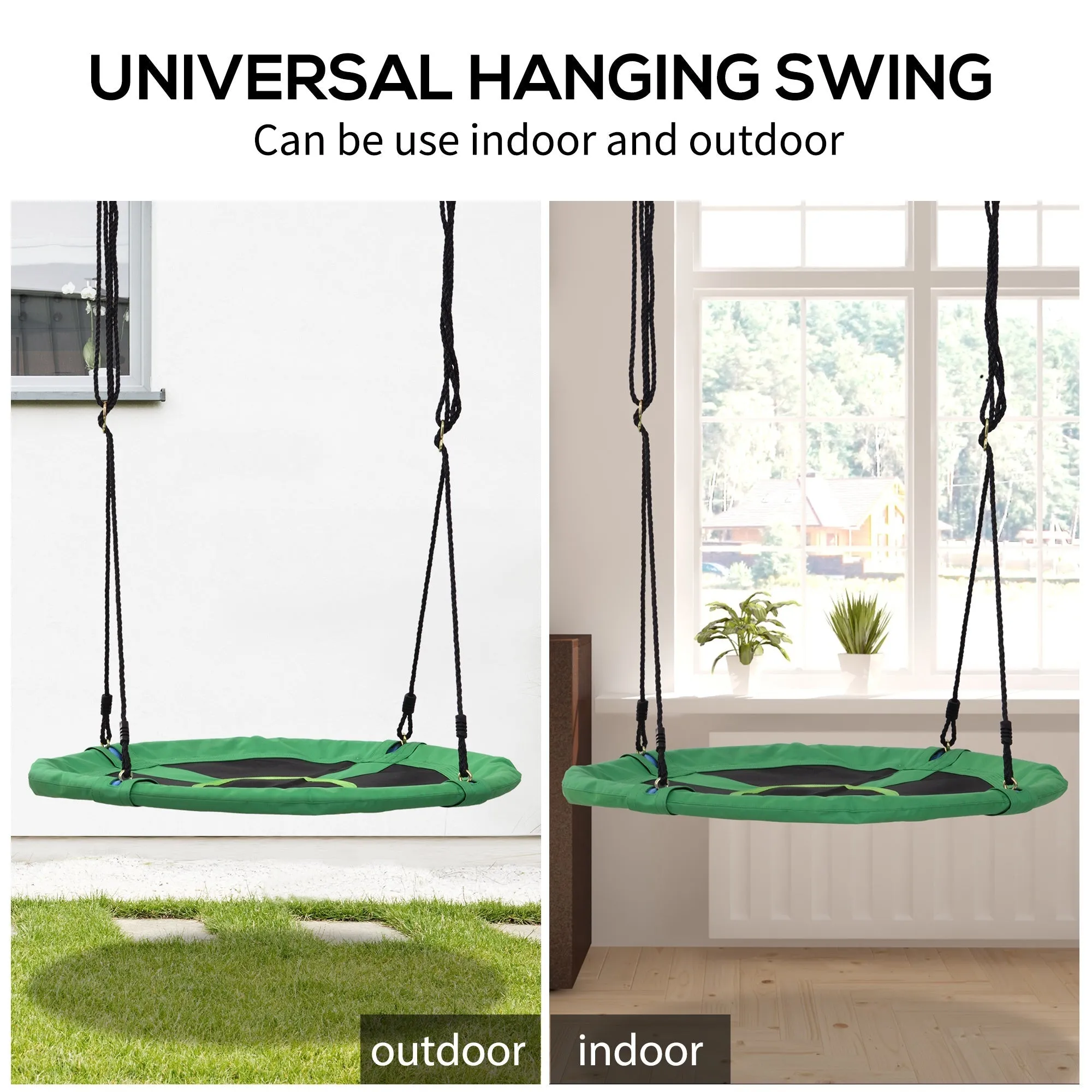 Homcom Kids Swing Black & Green