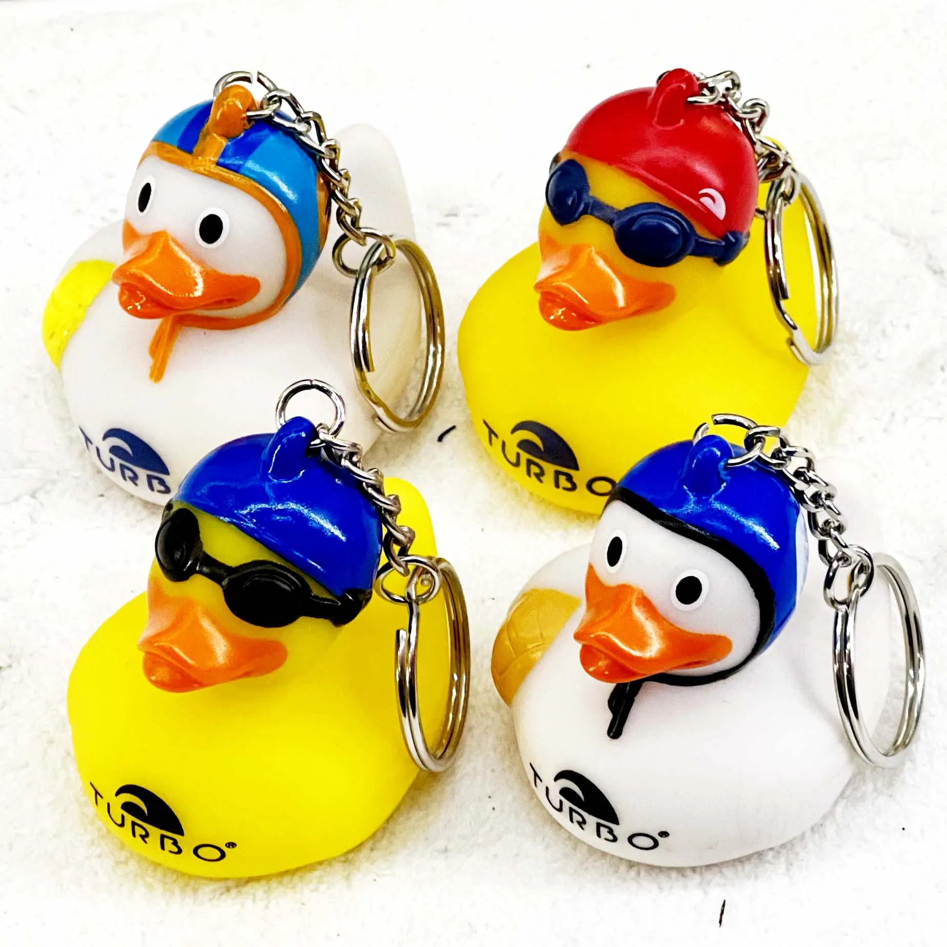 Key Chain - Turbo Rubber Ducky (White/Yellow)