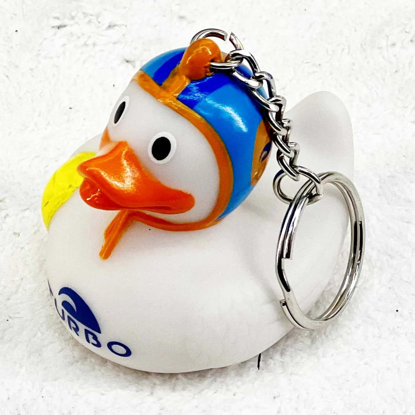 Key Chain - Turbo Rubber Ducky (White/Yellow)