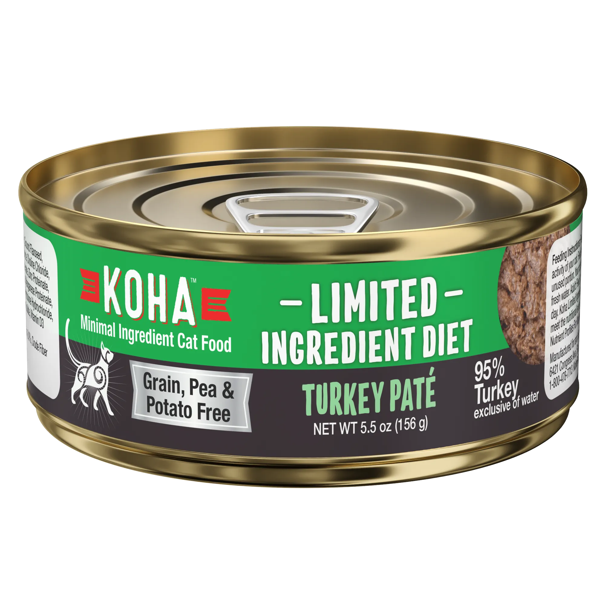 KOHA 96% Turkey Pate for Cats, 5.5oz
