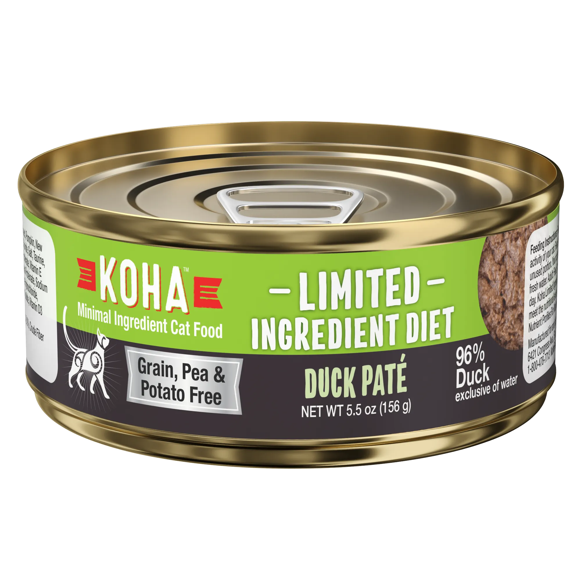 Koha Limited Ingredient Diet Duck Grain Free Pate Cat Food 5.5oz
