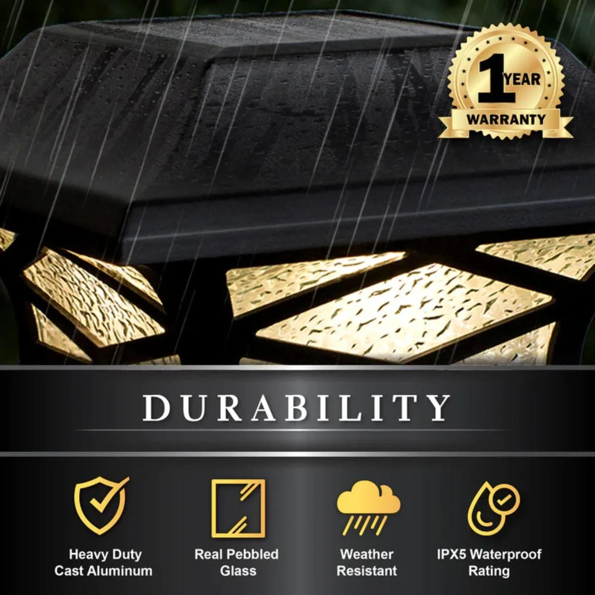 LED Solar Post Cap 6x6 20 Lumens 2700K (Pack Of 2)