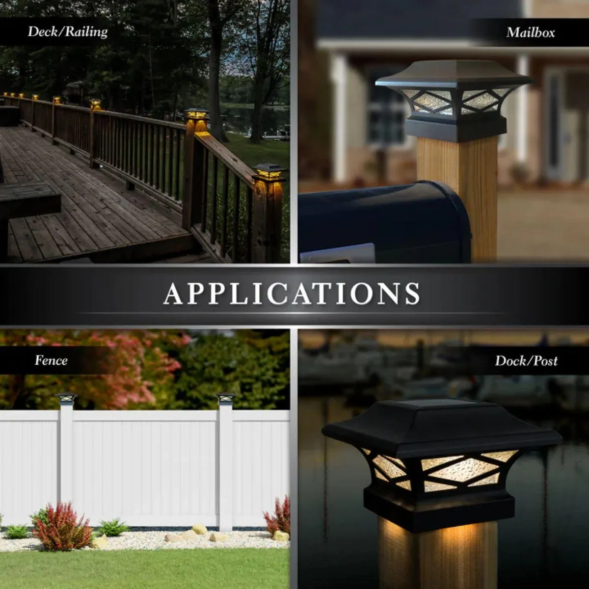 LED Solar Post Cap 6x6 20 Lumens 2700K (Pack Of 2)