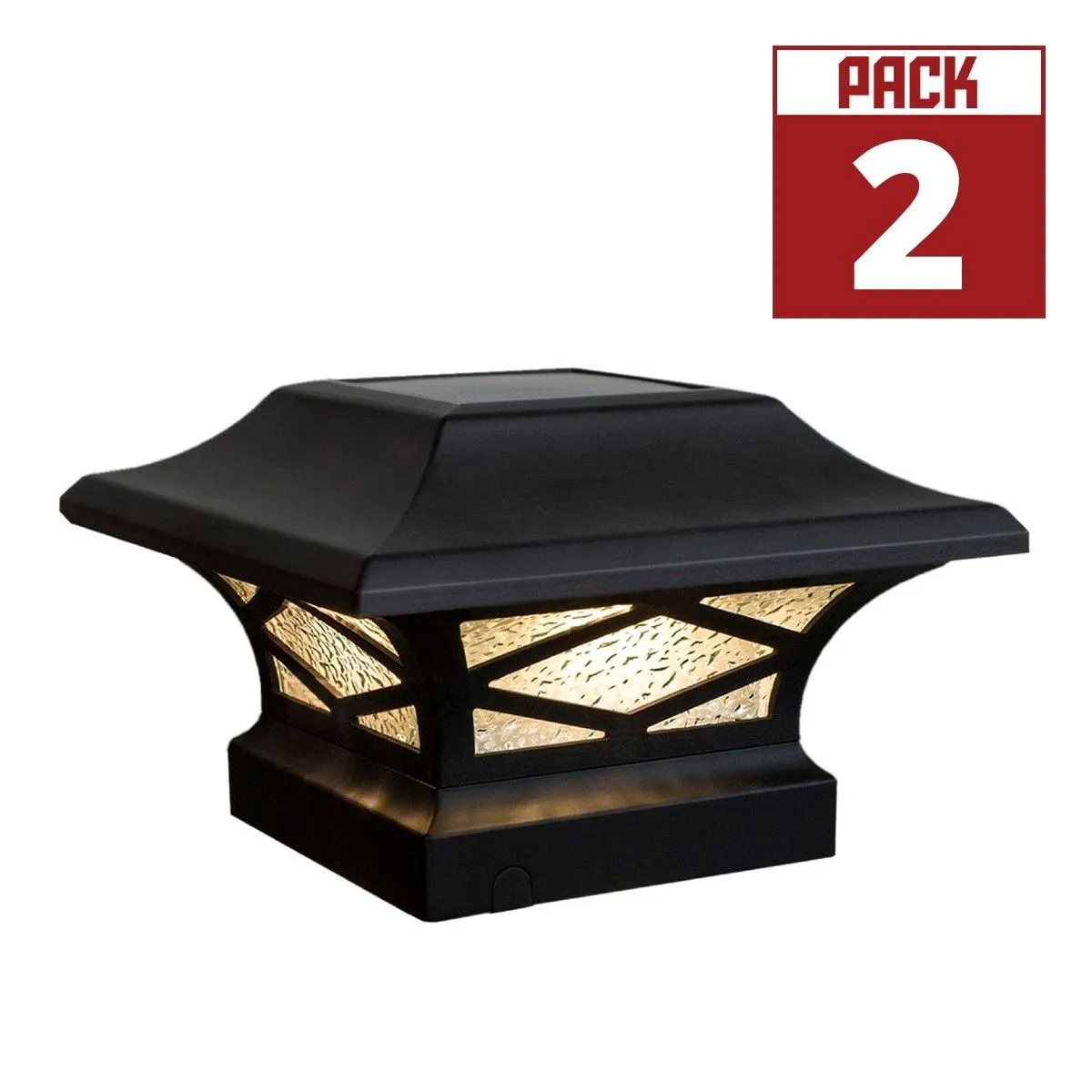 LED Solar Post Cap 6x6 20 Lumens 2700K (Pack Of 2)