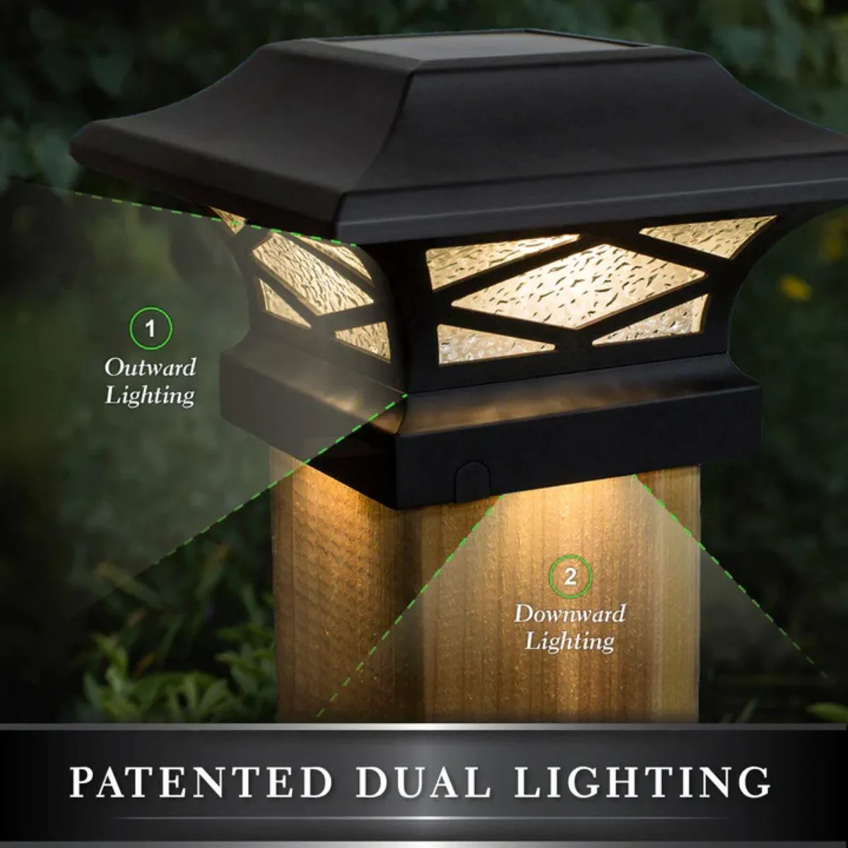 LED Solar Post Cap 6x6 20 Lumens 2700K (Pack Of 2)