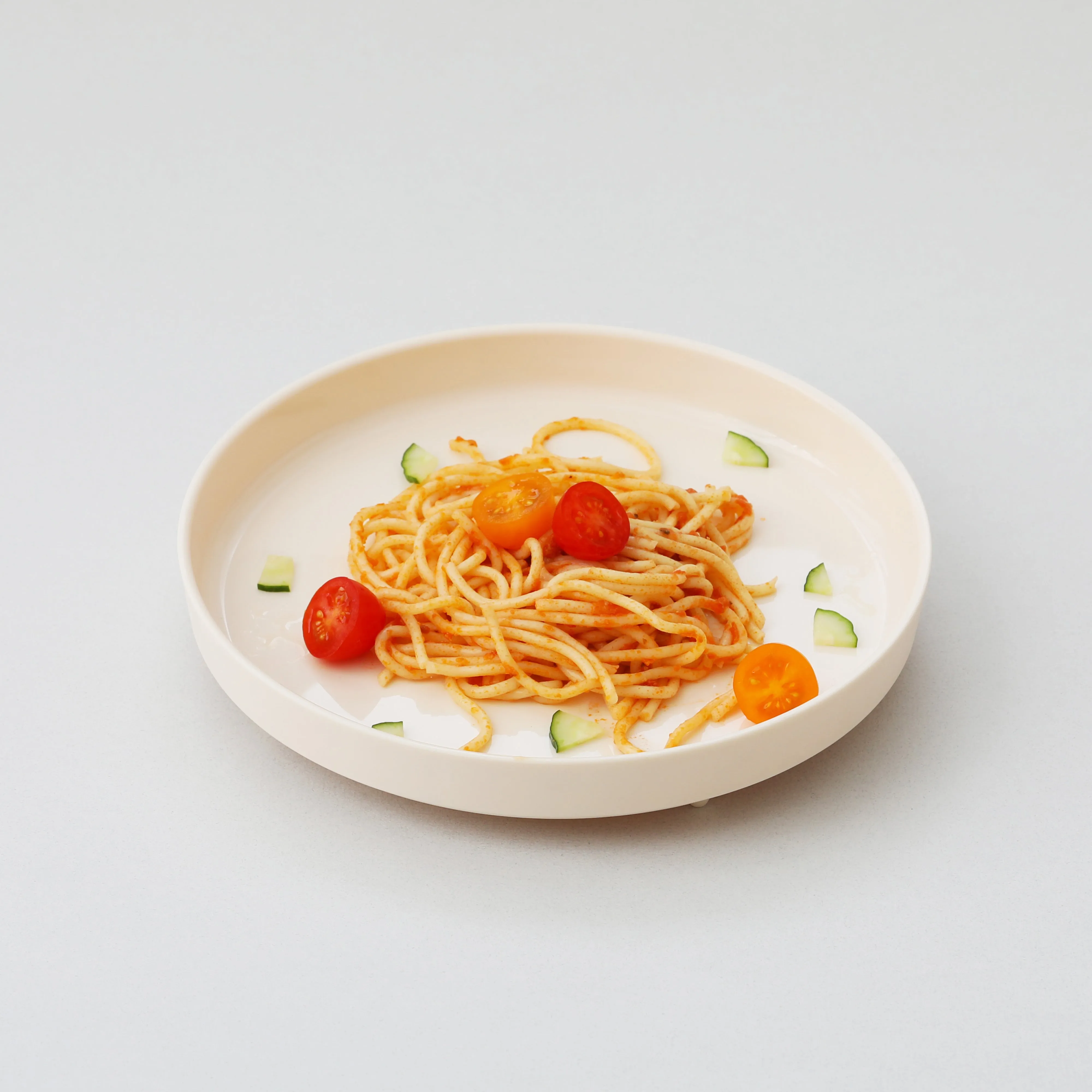 Miniware Healthy Meal Set - PLA Smart Divider Suction Plate in Vanilla   Silicone Divider in Keylime