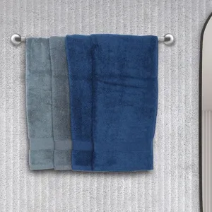 Miorah Hand Towel (Grey & Blue) - Set Of Four