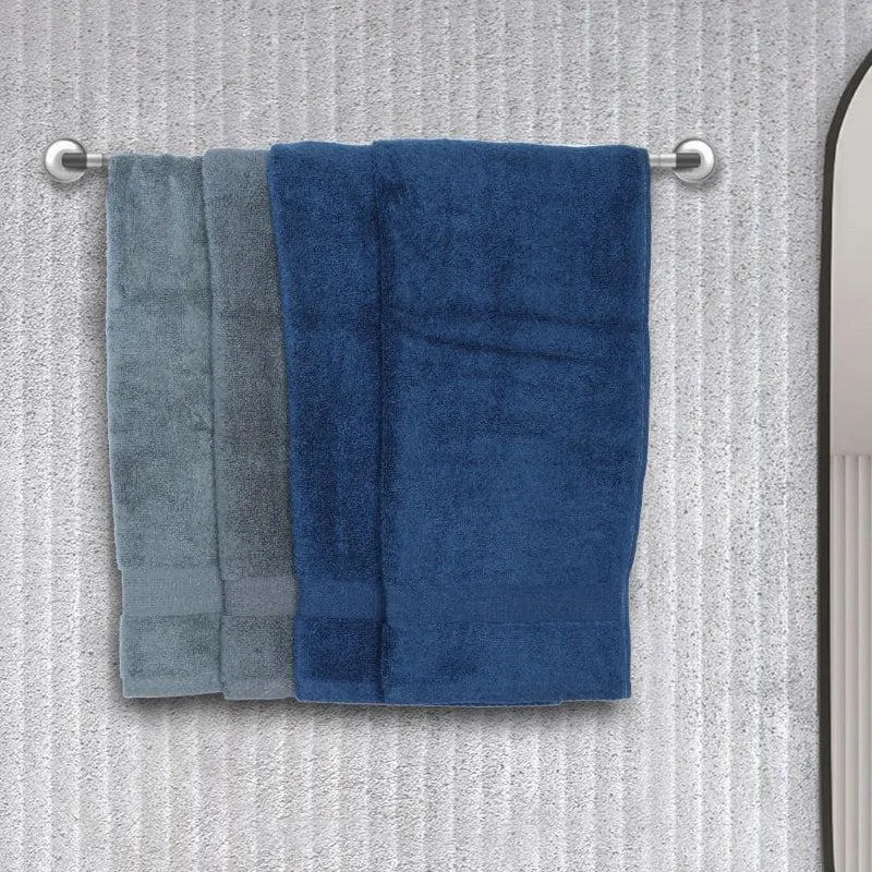 Miorah Hand Towel (Grey & Blue) - Set Of Four