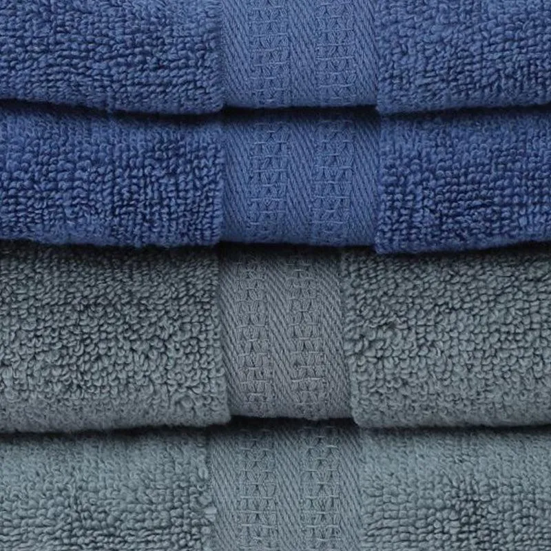 Miorah Hand Towel (Grey & Blue) - Set Of Four
