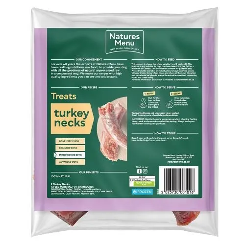 Natures Menu Turkey Necks Raw Frozen Dog Chews x 2