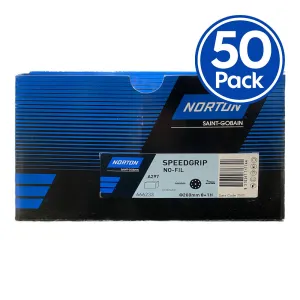 NORTON Speed Grip A297 Grit P40 200mm 8H Hole 50 Discs Hook & Loop Sandpaper