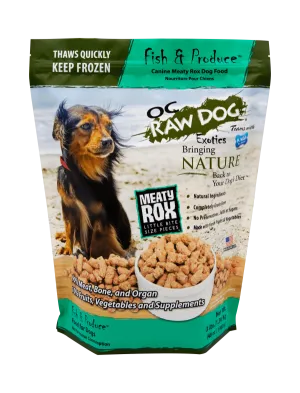 OC Raw Dog Frozen Fish & Produce Meaty Rox
