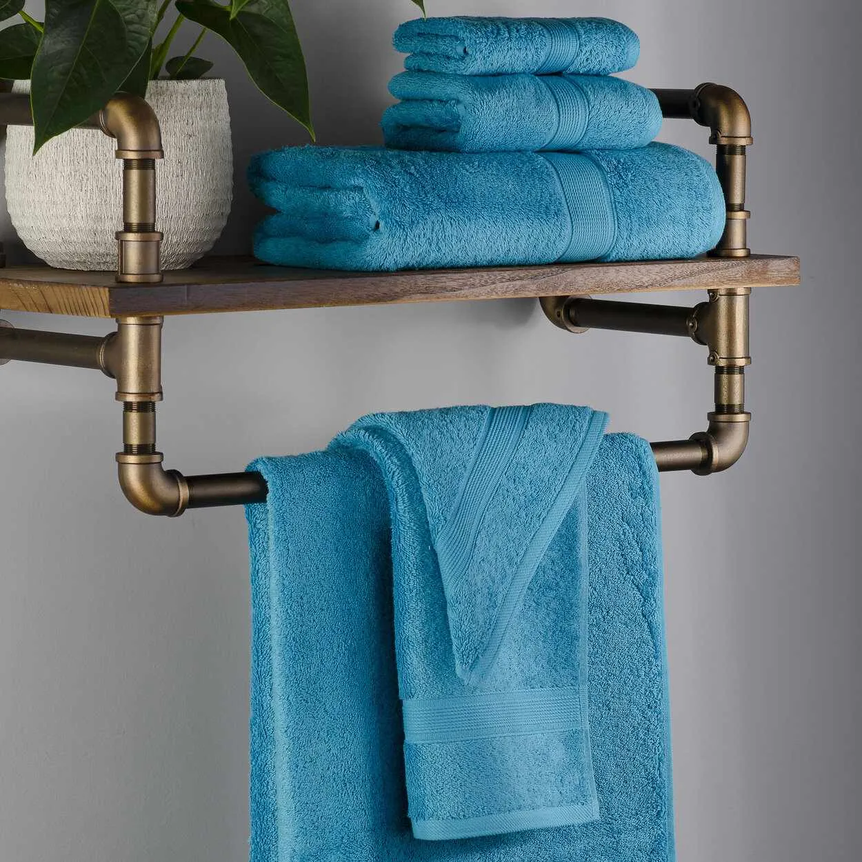 Organic Cotton Solid Plush Assorted 6 Piece Towel Set