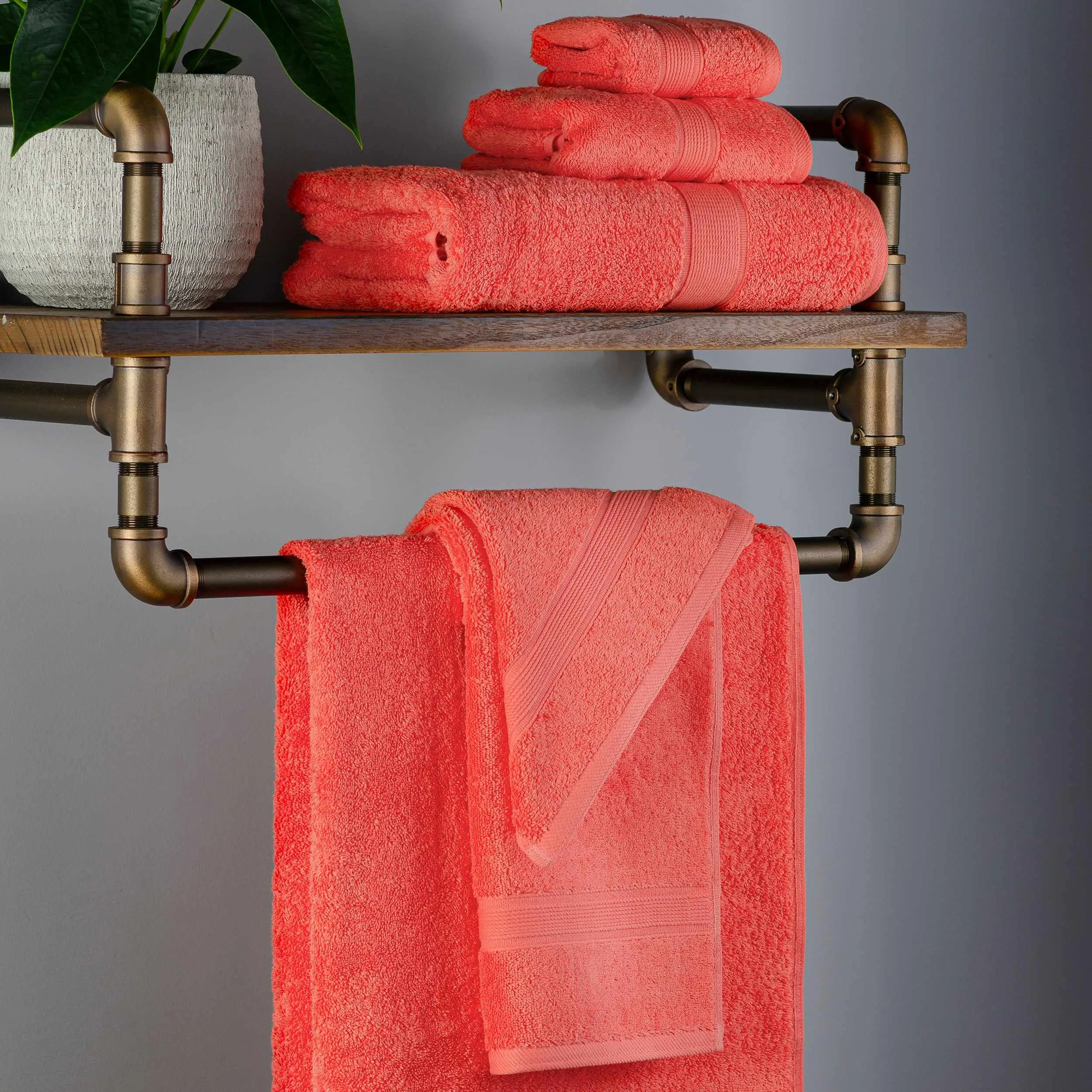 Organic Cotton Solid Plush Assorted 6 Piece Towel Set