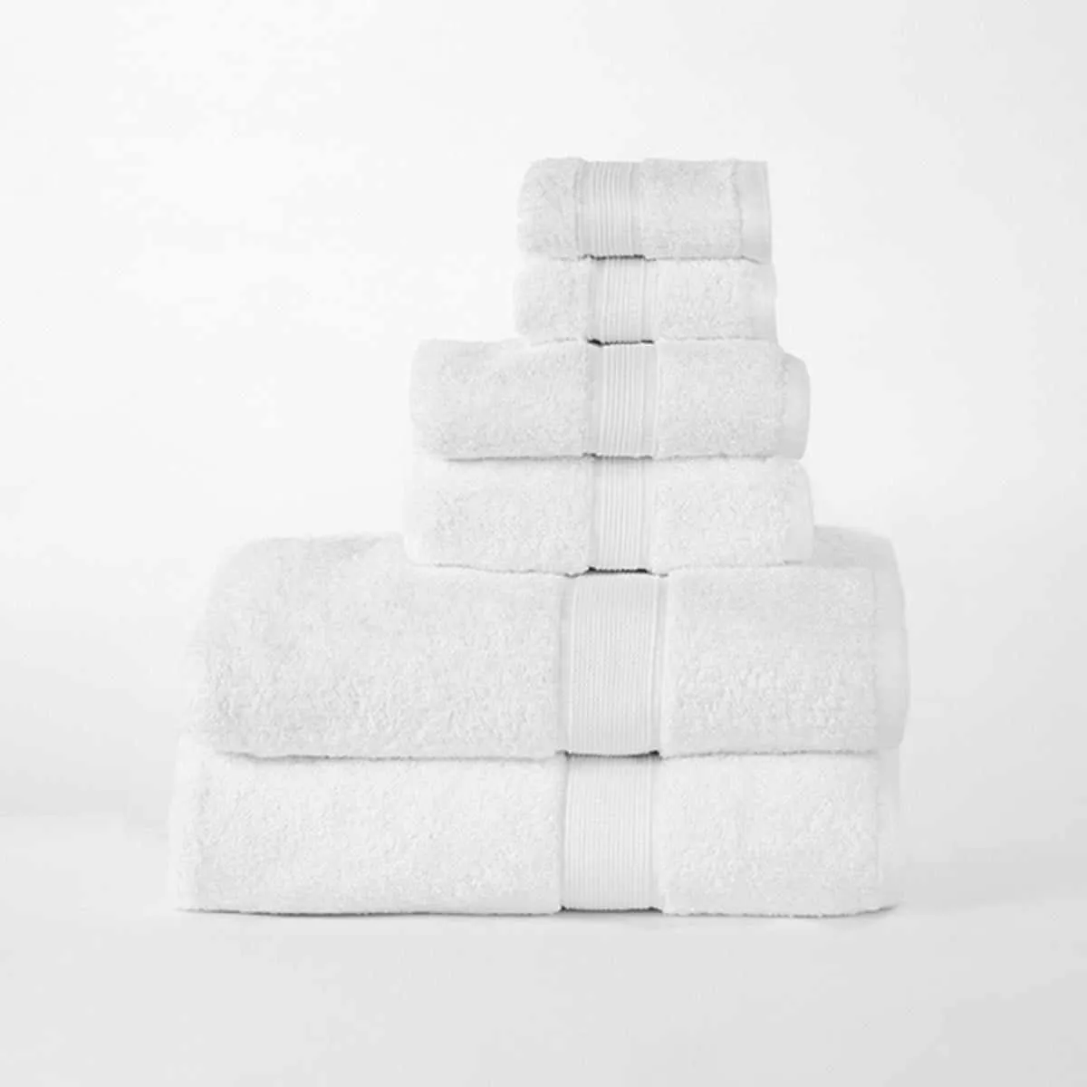 Organic Cotton Solid Plush Assorted 6 Piece Towel Set