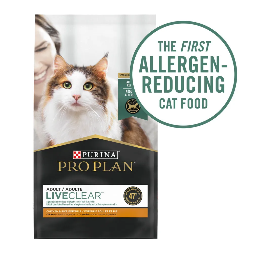Purina Pro Plan LIVECLEAR With Probiotics High Protein Chicken & Rice Formula Dry Cat Food