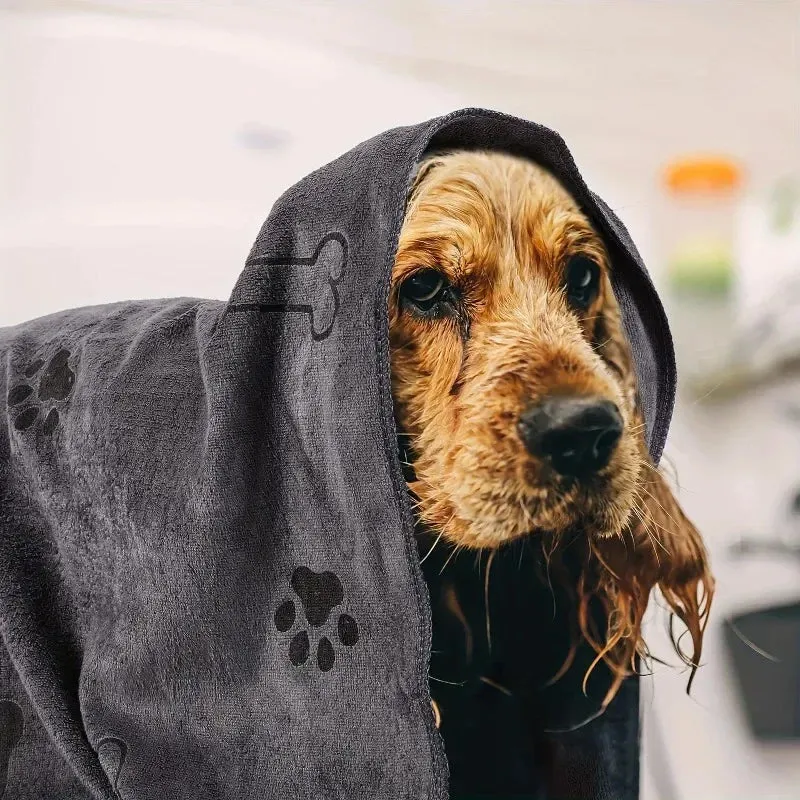 Quick-Drying Microfiber Pet Bath Towel for Dogs & Cats