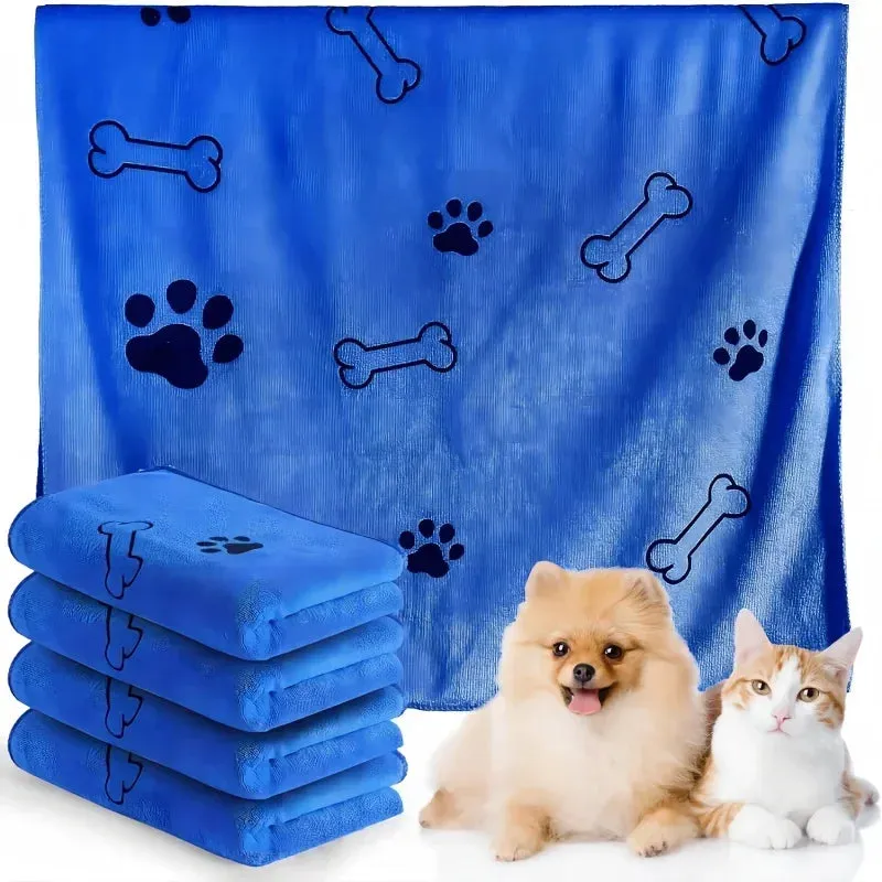 Quick-Drying Microfiber Pet Bath Towel for Dogs & Cats
