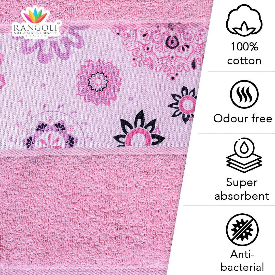 Rangoli Century 450 GSM Cotton Towel Set of 3 | Super Absorbent, Extra Soft and Stylish Towels