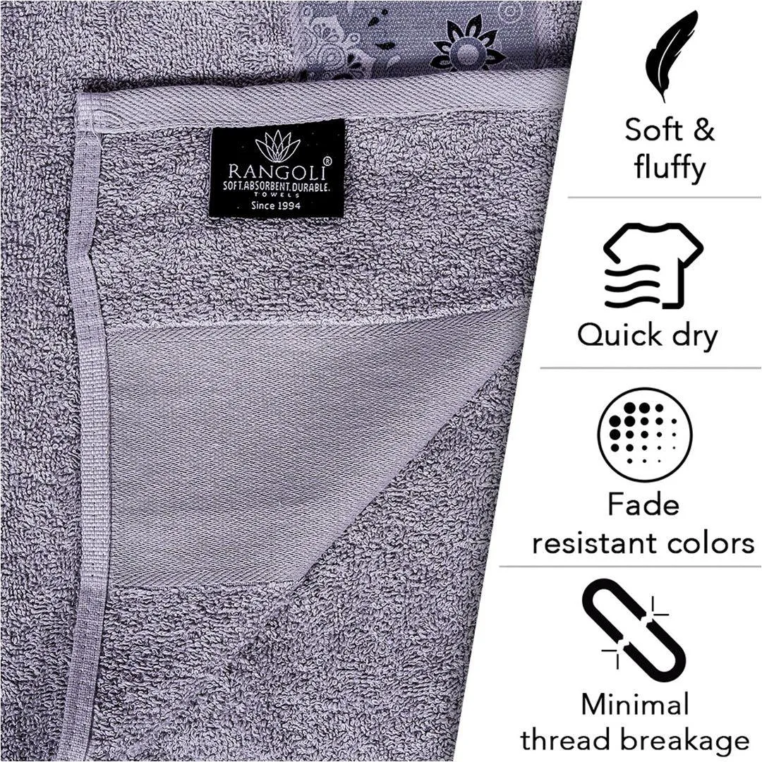 Rangoli Century 450 GSM Cotton Towel Set of 3 | Super Absorbent, Extra Soft and Stylish Towels